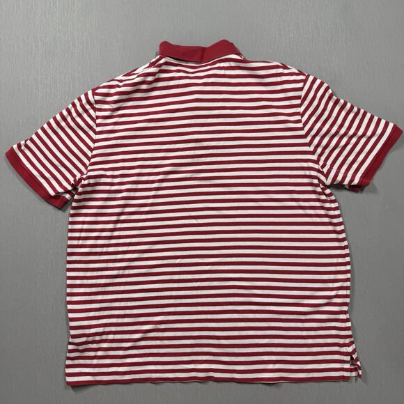 Polo Ralph Lauren Shirt Mens Large Red White Striped Trim Fit Cotton Classic - Picture 2 of 6